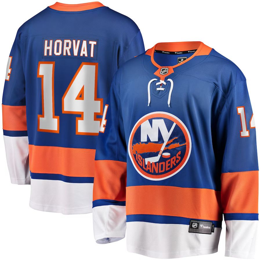 Men New York Islanders 14 Bo Horvat Fanatics Branded Blue Home Breakaway NHL Jersey